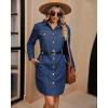 imageluvamia Denim Dress for Women 2024 Jean Spring Dressescowgirl Western Casual Long Sleeve Button Down Dress with PocketsTwilight Blue