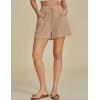 imageluvamia Linen Shorts for Women Trendy High Waisted Casual Summer Pull On Drawstring Beach Loost Fit Shorts with PocketsAlmond