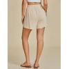 imageluvamia Linen Shorts for Women Trendy High Waisted Casual Summer Pull On Drawstring Beach Loost Fit Shorts with PocketsBeige