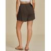 imageluvamia Linen Shorts for Women Trendy High Waisted Casual Summer Pull On Drawstring Beach Loost Fit Shorts with PocketsCoffee Brown