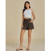 imageluvamia Linen Shorts for Women Trendy High Waisted Casual Summer Pull On Drawstring Beach Loost Fit Shorts with PocketsCoffee Brown