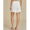 imageluvamia Linen Shorts for Women Trendy High Waisted Casual Summer Pull On Drawstring Beach Loost Fit Shorts with PocketsCream White