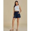 imageluvamia Linen Shorts for Women Trendy High Waisted Casual Summer Pull On Drawstring Beach Loost Fit Shorts with PocketsNavy Blue