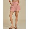 imageluvamia Linen Shorts for Women Trendy High Waisted Casual Summer Pull On Drawstring Beach Loost Fit Shorts with PocketsPink