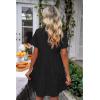 imageluvamia Shirt Dresses for Women Button Down Babydoll Collared Swing A Line Short Tunic DressBlack