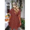 imageluvamia Shirt Dresses for Women Button Down Babydoll Collared Swing A Line Short Tunic DressBurnt Ochre