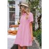 imageluvamia Shirt Dresses for Women Button Down Babydoll Collared Swing A Line Short Tunic DressCandy Pink