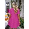 imageluvamia Shirt Dresses for Women Button Down Babydoll Collared Swing A Line Short Tunic DressHot Pink