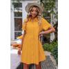 imageluvamia Shirt Dresses for Women Button Down Babydoll Collared Swing A Line Short Tunic DressRadiant Yellow