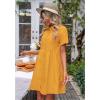 imageluvamia Shirt Dresses for Women Button Down Babydoll Collared Swing A Line Short Tunic DressRadiant Yellow