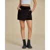 imageluvamia Jean Skirts for Women Denim Mini Trendy High Waisted Stretchy Asymmetrical Faux Wrap Short Skirt with PocketsWashed Black
