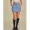 imageluvamia Jean Skirts for Women Denim Trendy High Waisted Mini Cargo Pockets Stretchy Short Skirt Country Concert OutfitsBay Blue