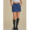 imageluvamia Jean Skirts for Women Denim Trendy High Waisted Mini Cargo Pockets Stretchy Short Skirt Country Concert OutfitsClassic Blue