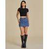 imageluvamia Jean Skorts for Woman Trendy High Waisted Stretchy Denim Skirt with Shorts Y2K Mini Skort Skirts Country ConcertClassic Blue