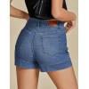 imageluvamia Jean Skorts for Woman Trendy High Waisted Stretchy Denim Skirt with Shorts Y2K Mini Skort Skirts Country ConcertClassic Blue