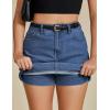 imageluvamia Jean Skorts for Woman Trendy High Waisted Stretchy Denim Skirt with Shorts Y2K Mini Skort Skirts Country ConcertClassic Blue