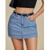 imageluvamia Jean Skorts for Woman Trendy High Waisted Stretchy Denim Skirt with Shorts Y2K Mini Skort Skirts Country ConcertMedium Blue