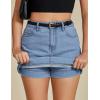 imageluvamia Jean Skorts for Woman Trendy High Waisted Stretchy Denim Skirt with Shorts Y2K Mini Skort Skirts Country ConcertMedium Blue