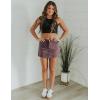 imageluvamia Jean Skorts for Woman Trendy High Waisted Stretchy Denim Skirt with Shorts Y2K Mini Skort Skirts Country ConcertPecan Brown