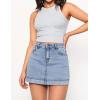 imageluvamia Jean Skorts for Woman Trendy High Waisted Stretchy Denim Skirt with Shorts Y2K Mini Skort Skirts Country ConcertRoadknight Blue