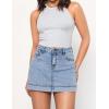 imageluvamia Jean Skorts for Woman Trendy High Waisted Stretchy Denim Skirt with Shorts Y2K Mini Skort Skirts Country ConcertRoadknight Blue