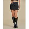 imageluvamia Jean Skorts for Woman Trendy High Waisted Stretchy Denim Skirt with Shorts Y2K Mini Skort Skirts Country ConcertWashed Black