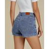 imageluvamia Jean Shorts for Women High Waisted Stretchy Denim Jorts Trendy Casual Distressed Cut Off Shorts with PocketsReef Blue