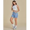 imageluvamia Jean Shorts for Women High Waisted Trendy Casual Utility Stretchy Denim Jorts Cutoff Long Shorts with PocketsBlue Breeze