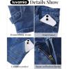 imageluvamia Jean Shorts for Women High Waisted Trendy Casual Utility Stretchy Denim Jorts Cutoff Long Shorts with PocketsClassic Blue