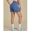 imageluvamia Jean Shorts for Women High Waisted Trendy Casual Utility Stretchy Denim Jorts Cutoff Long Shorts with PocketsMedium Blue