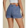 imageluvamia Jean Shorts for Women High Waisted Trendy Flat Pockets Cutoff Stretchy Denim Shorts Casual SummerBay Blue