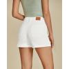 imageluvamia Jean Shorts for Women High Waisted Trendy Flat Pockets Cutoff Stretchy Denim Shorts Casual SummerCream White