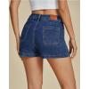 imageluvamia Jean Shorts for Women High Waisted Trendy Flat Pockets Cutoff Stretchy Denim Shorts Casual SummerDark Blue