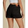 imageluvamia Jean Shorts for Women High Waisted Trendy Flat Pockets Cutoff Stretchy Denim Shorts Casual SummerWashed Black