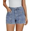 imageluvamia Jean Shorts for Women High Waisted Stretchy Denim Jorts Trendy Casual Distressed Cut Off Shorts with PocketsRoadknight Blue