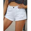 imageluvamia 2024 Jean Shorts Womens Mid Rise Casual Ripped Distressed Stretchy Denim Shorts Y2K Fold Hem Short Hot PantsBrilliant White