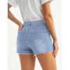 imageluvamia Jean Shorts for Women High Waisted Distressed Stretchy Denim Shorts Ripped Raw Hem Summer Casual Cut Off ShortsBlue Breeze