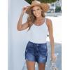 imageluvamia Jean Shorts for Women High Waisted Distressed Stretchy Denim Shorts Ripped Raw Hem Summer Casual Cut Off ShortsNightfall Blue