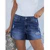 imageluvamia Jean Shorts for Women High Waisted Distressed Stretchy Denim Shorts Ripped Raw Hem Summer Casual Cut Off ShortsNightfall Blue