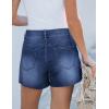 imageluvamia Jean Shorts for Women High Waisted Distressed Stretchy Denim Shorts Ripped Raw Hem Summer Casual Cut Off ShortsNightfall Blue