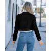 imageluvamia 2025 Cropped Jean Jackets for Women Fashion Short Denim Shacket Jacket Lightweight Fitted Stretchy with PocketsTrue Black