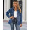 imageluvamia 2025 Jean Jackets for Women Fashion Oversized Button Down Denim Jacket Western Fall Shacket Jacket with PocketsClassic Blue