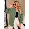 imageluvamia 2025 Jean Jackets for Women Fashion Oversized Button Down Denim Jacket Western Fall Shacket Jacket with PocketsElm Green