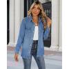 imageluvamia 2025 Jean Jackets for Women Fashion Oversized Button Down Denim Jacket Western Fall Shacket Jacket with PocketsMedium Blue