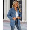 imageluvamia 2025 Jean Jackets for Women Fashion Oversized Button Down Denim Jacket Western Fall Shacket Jacket with PocketsWategos Blue