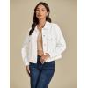 imageluvamia Denim Jackets for Women Trendy Casual Button Down Relaxed Fit Western Trucker Distressed Jean Jacket with PocketCream White