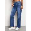 imageluvamia High Waisted Jeans for Women Trendy Baggy Straight Leg Stretchy Denim Jeans Work Trousers Pants 90s Loose FitClassic Blue