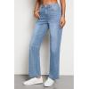 imageluvamia High Waisted Jeans for Women Trendy Baggy Straight Leg Stretchy Denim Jeans Work Trousers Pants 90s Loose FitIcy Blue