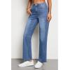 imageluvamia High Waisted Jeans for Women Trendy Baggy Straight Leg Stretchy Denim Jeans Work Trousers Pants 90s Loose FitOffshore Blue