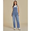 imageluvamia Jean Overalls for Women Straight Leg Baggy Stretchy Denim Bib Adjustable Strap Casual Overall Jumpsuit Loose FitBay Blue